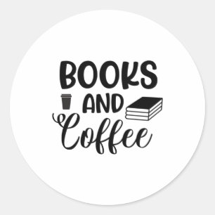 Läsning av konst Bokar och kaffe Runt Klistermärke