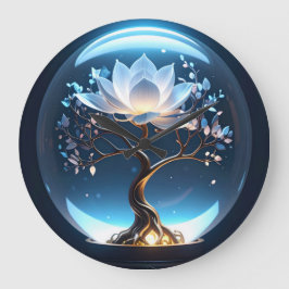 Låsning av Lotus Globe Tranquibility Clock Stor Klocka