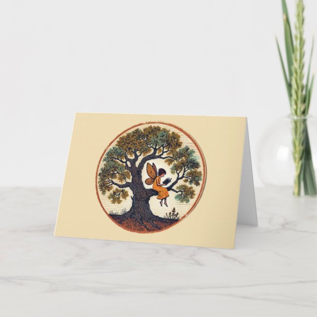 Läsning av mejeriet i Oak Träd Kort (Framsida)