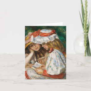 Läsning av två flickor - Renoir Impressionist-måln Kort