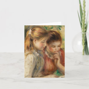 Läsning av två flickor - Renoir Impressionist-måln Kort
