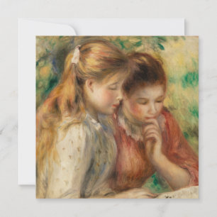 Läsning av två flickor - Renoir Impressionist-måln Kort