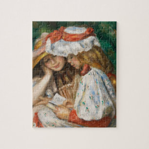 Läsning av två flickor - Renoir Impressionist-måln Pussel