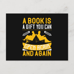 Läsning - En bok är en gåva du kan öppna Vykort