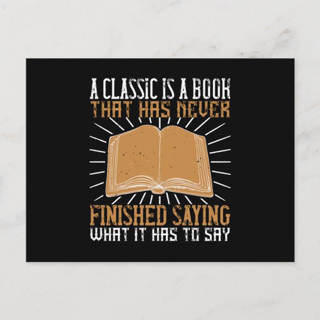 Läsning - Ett klassiskt Bok har aldrig Avslutats Vykort (Framsida)