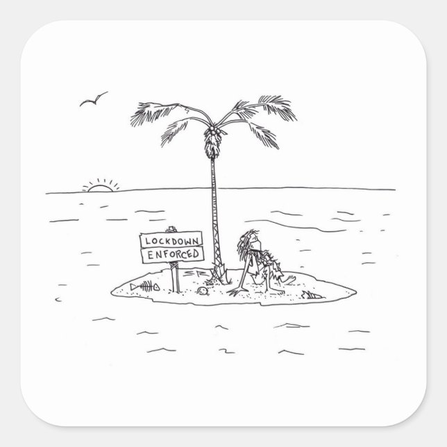 Låsning Framtvingade stora fyrkantiga klistermärke (Framsida)