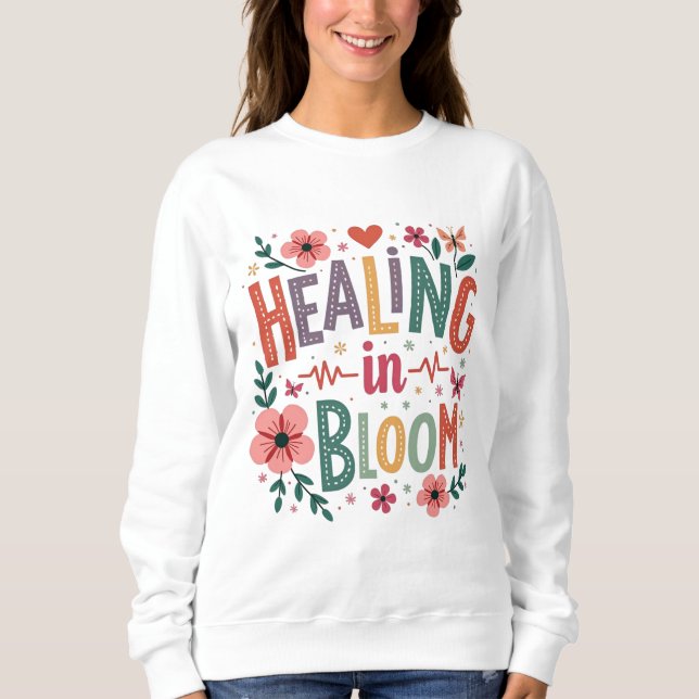 Läsning i Bloom Doktor Blommigt Vår Medical T Shirt (Framsida)