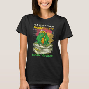 Läsning i Fullt Bookworms Bok Dragon T Shirt