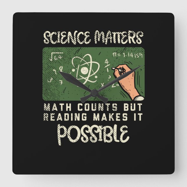 Läsning - läsning gör det möjligt fyrkantig klocka (Framsida)