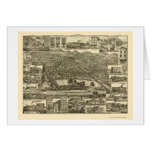 Läsning panorama- karta för PA - 1881 Hälsningskort