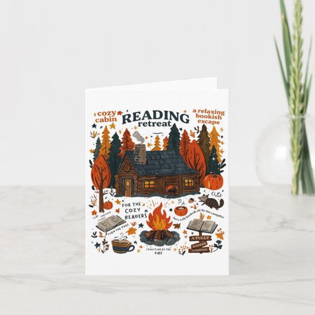 Läsning Reträtt Spök Läs Fler Böcker Rolig Hallow Kort (Framsida)