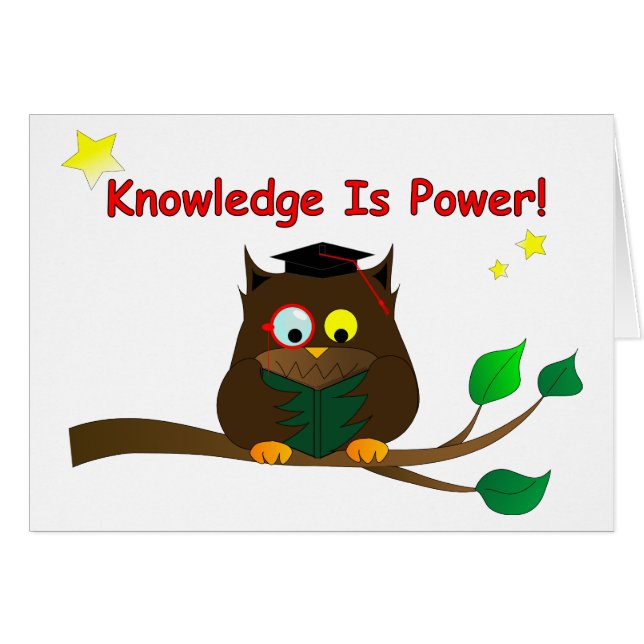 Läsning Wise Uggla Hälsningskort (Framsidan Horizontal)