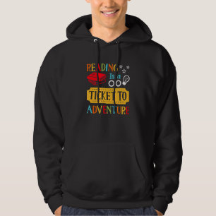 Läsningen är Biljett mot Äventyr Bok Bibliotek Hoodie