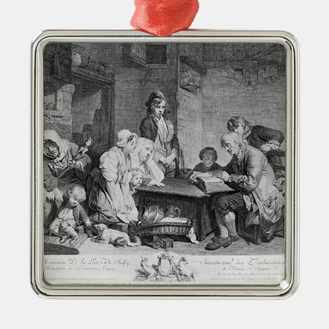 Läsningen av bibeln julgransprydnad metall (Framsidan)