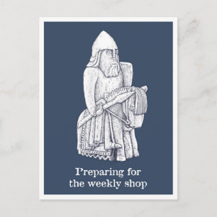 Låsningslägen: Lewis chessmen - Knight Vykort