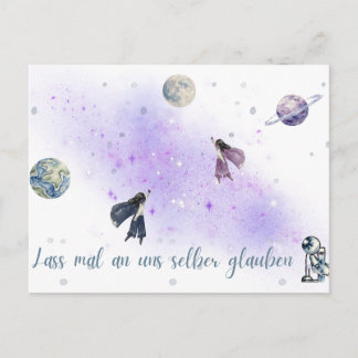„Lass mal an uns selber glauben“ Postkarte Vykort