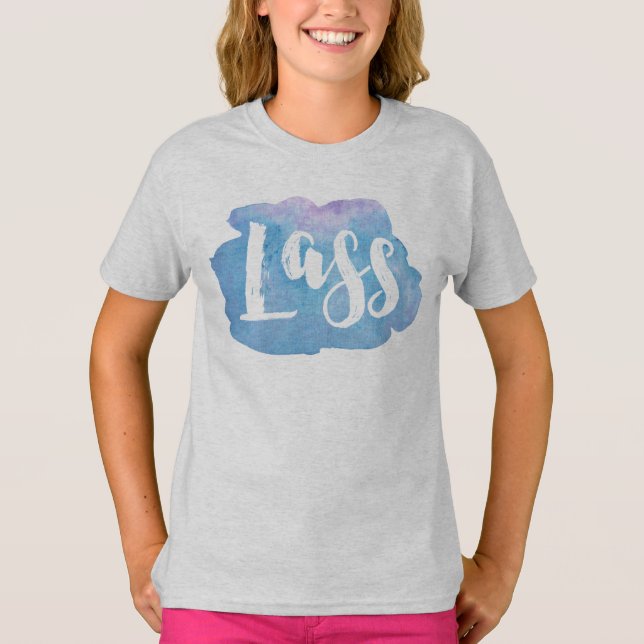 Lass, Scottish, Northern English Dialect T Shirt (Framsida)