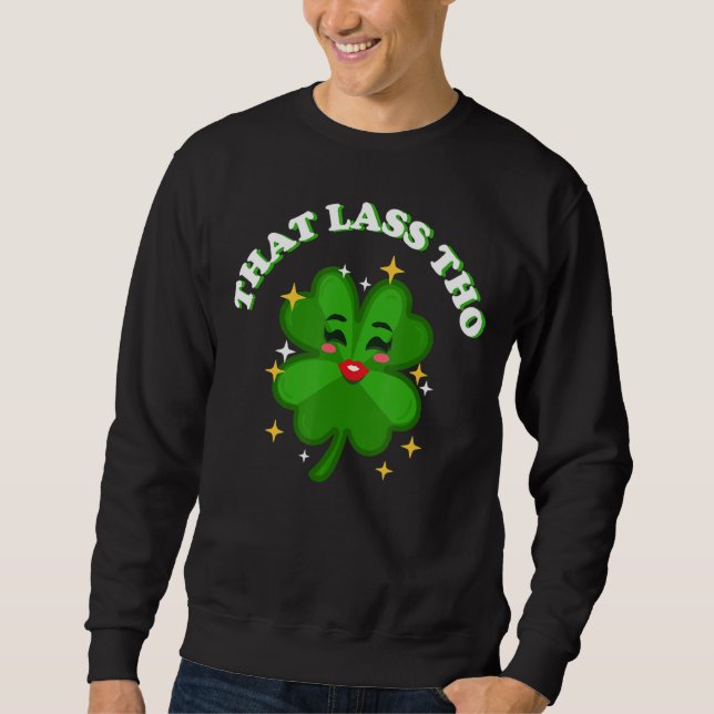 Lass Tho Kiss Me, jag är Irish Funny Patrick's Da Lång Ärmad Tröja (Framsida)