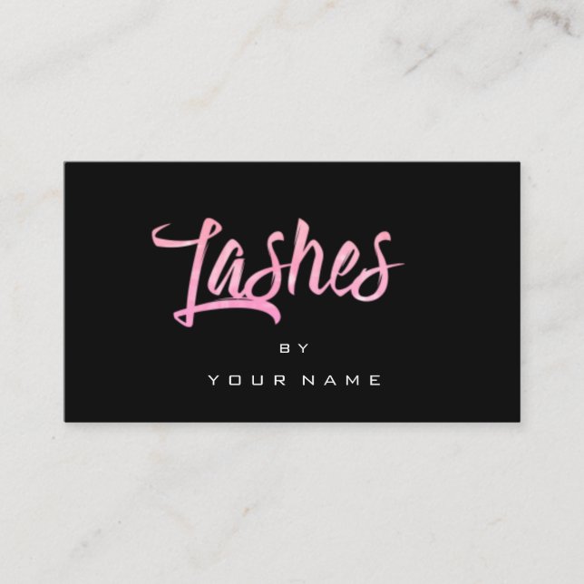 Lassar Bright Rosa ros Black Typograph Makeup Visitkort (Framsida)