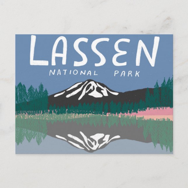 Lassen nationalpark Vulkan Berg Kalifornien Vykort (Framsida)