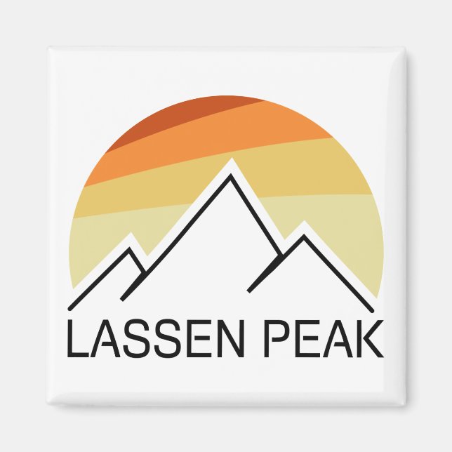 Lassen Peak California Retro Magnet (Framsidan)