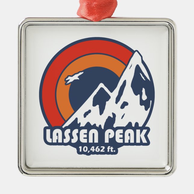 Lassen Peak California Sol Eagle Julgransprydnad Metall (Framsidan)