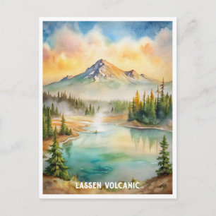 Lassen Volcanic National Park Akvarellmålning Vykort