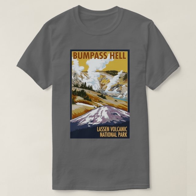 Lassen Volcanic National Park Bumpass helvetets re T Shirt (Design framsida)