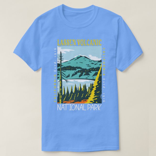 Lassen Volcanic National Park California Distresse T Shirt (Design framsida)