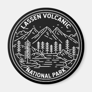 Lassen Volcanic National Park California Monoline Magnet