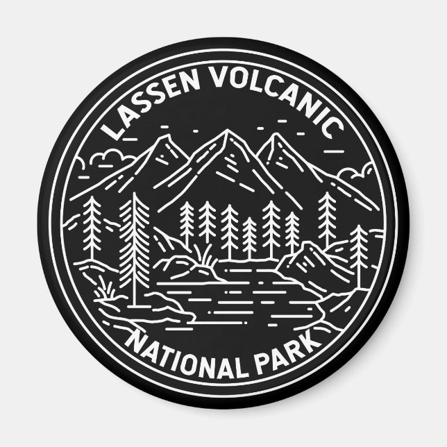 Lassen Volcanic National Park California Monoline Magnet (Framsidan)