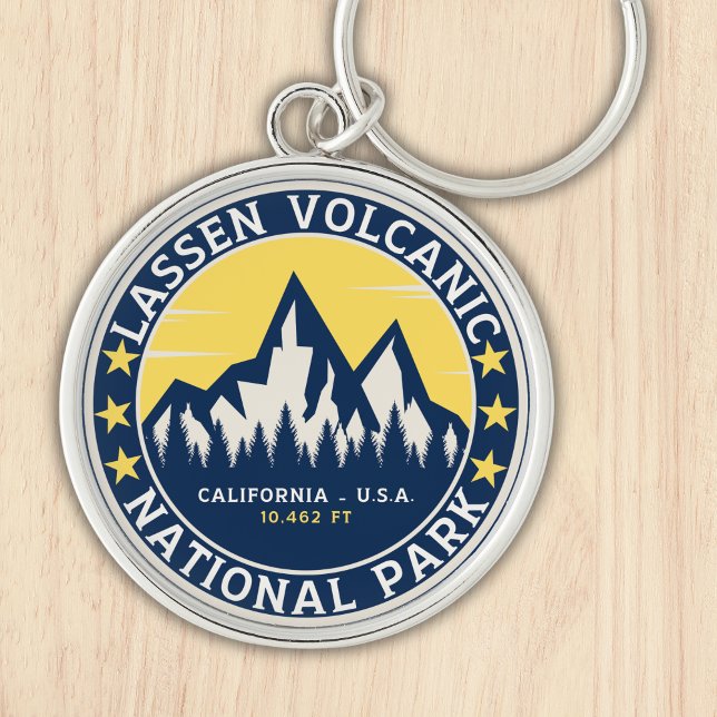 Lassen Volcanic National Park California Rund Silverfärgad Nyckelring (Skapare uppladdad)