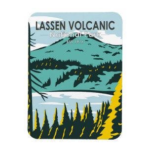 Lassen Volcanic National Park California Vintage Magnet