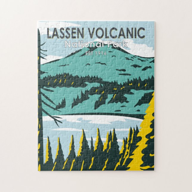 Lassen Volcanic National Park California Vintage  Pussel (Vertikal)