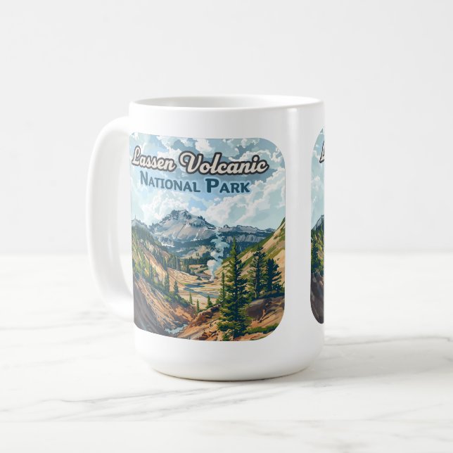 Lassen Volcanic National Park California Volcano Kaffemugg (Framsida vänster)