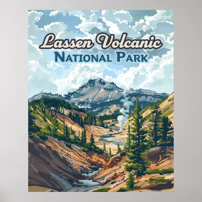 Lassen Volcanic National Park California Volcano Poster (Framsidan)