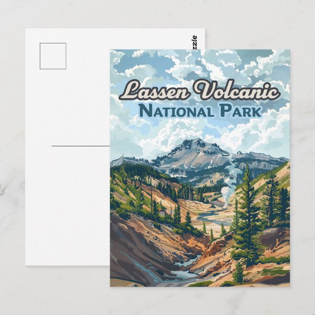 Lassen Volcanic National Park California Volcano Vykort (Fram/baksida)