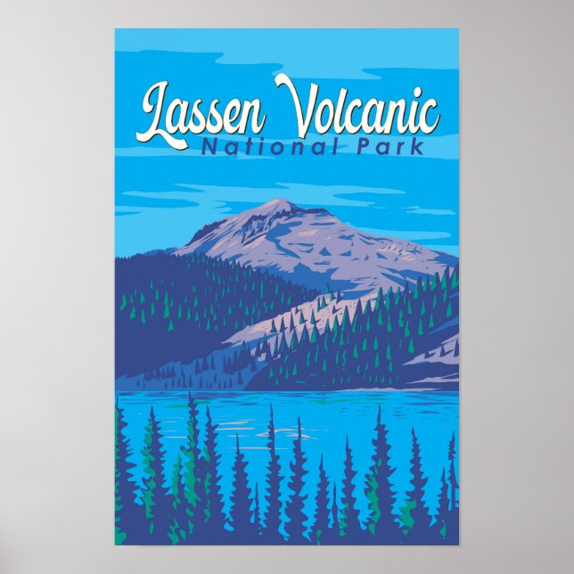 Lassen Volcanic National Park Illustration Resa Poster (Framsidan)