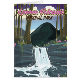 Lassen Volcanic National Park-resemappningsaffisch Hälsningskort