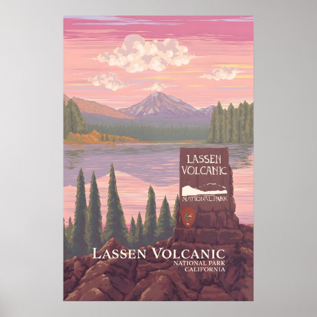 Lassen Volcanic National Park - Reseskylt Poster (Framsidan)