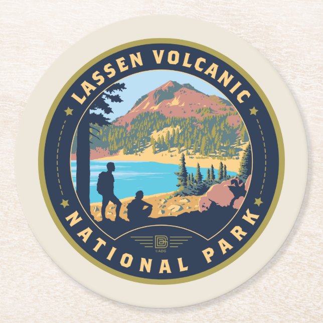 Lassen Volcanic National Park Underlägg Papper Rund (Framsidan)
