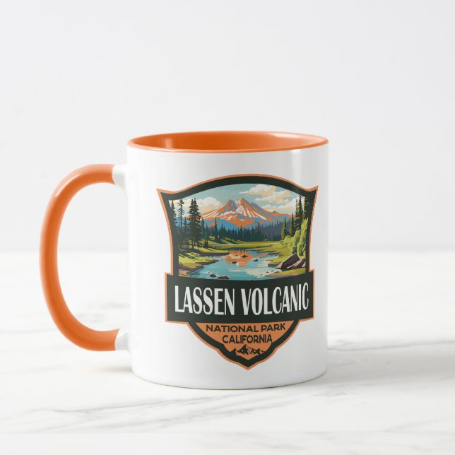 Lassen Volcanic nationalpark Illustration Travel Mugg (Vänster)