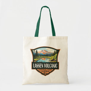 Lassen Volcanic nationalpark Illustration Travel Tygkasse
