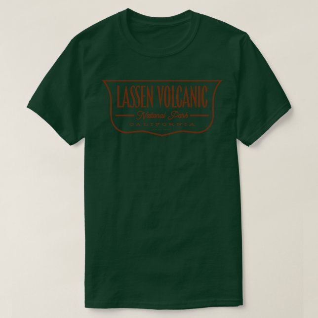 Lassen Volcanic nationalpark Shield Brown T Shirt (Design framsida)