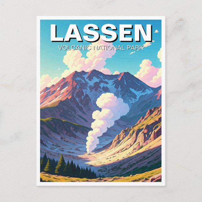 Lassen Volcanics nationalpark Kalifornien Vykort (Framsida)