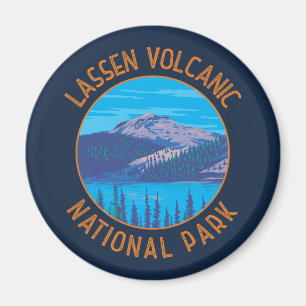 Lassen Volcanics nationalpark Retro Distress Magnet