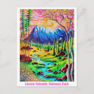 Lassen Volcanics nationalpark Travel Art-vykort Vykort