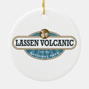 Lassen vulkanisk nationalpark julgransprydnad keramik