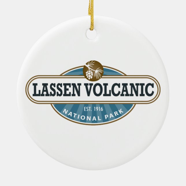 Lassen vulkanisk nationalpark julgransprydnad keramik (Baksidan)