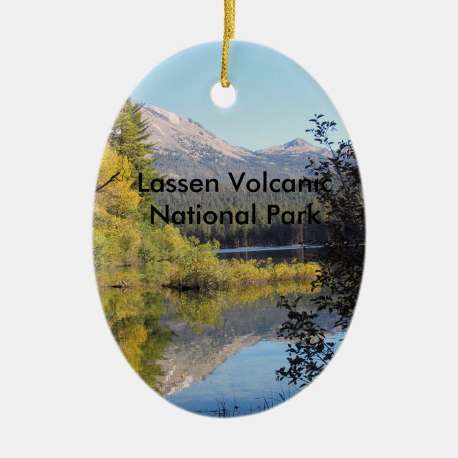 Lassen vulkanisk nationalparkprydnad julgransprydnad keramik (Framsidan)